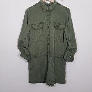 Young Fabulous & Broke Rumor Olive Green Tencel Romper Size L